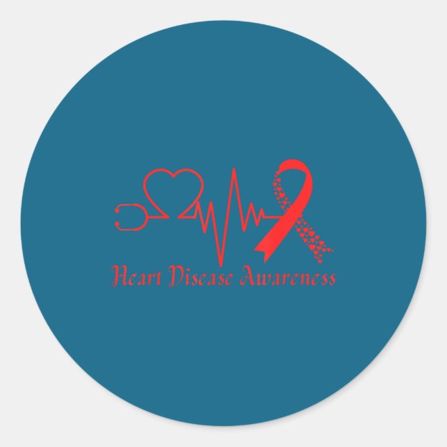 Heart Disease Awareness Go Red In February Health  Runder Aufkleber (Vorderseite)