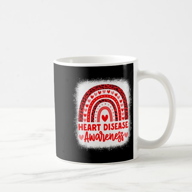 Heart Disease Awareness Heart Month Rainbow Heart  Kaffeetasse (Rechts)