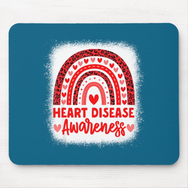 Heart Disease Awareness Heart Month Rainbow Heart  Mousepad (Vorne)