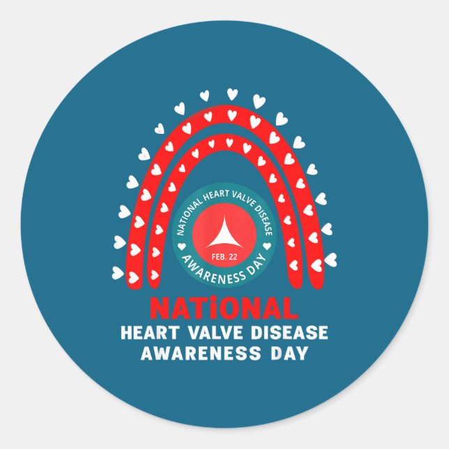 Heart Disease Awareness - Heart Valve Disease Awar Runder Aufkleber (Vorderseite)