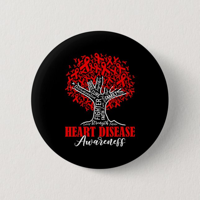 Heart Disease Awareness Month Fighter Tree With Re Button (Vorderseite)