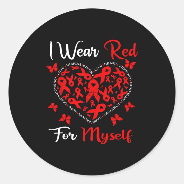 Heart Disease Awareness Month Open Heart Diseases  Runder Aufkleber (Vorderseite)