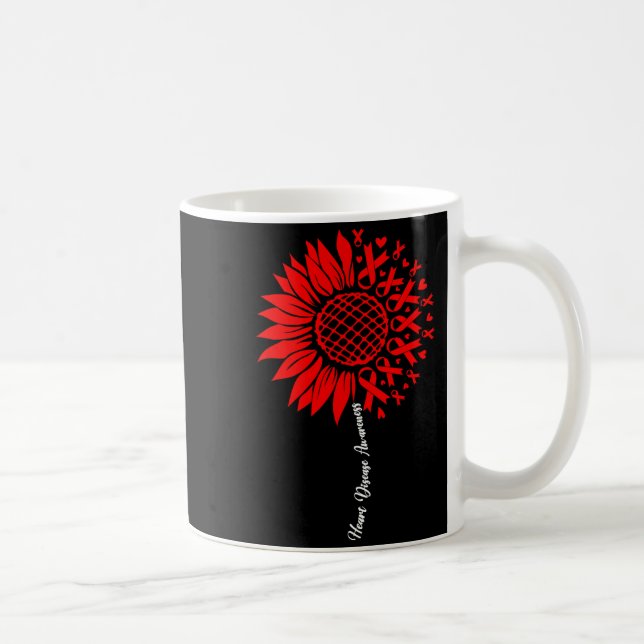 Heart Disease Awareness Month Sunflower For Women  Kaffeetasse (Rechts)