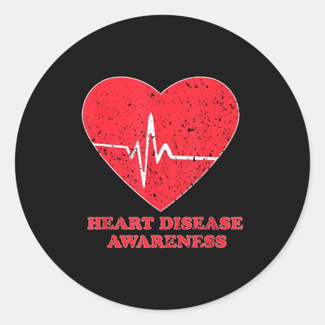 Heart Disease Awareness -national Wear Red Shirt D Runder Aufkleber (Vorderseite)
