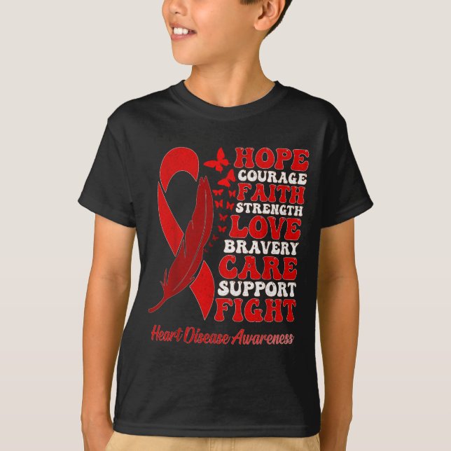 Heart Disease Awareness Red Butterflies Ribbon Sup T-Shirt (Vorderseite)