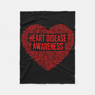 Heart Disease Awareness Red Heart Geschenk Februar Fleecedecke