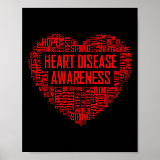 Heart Disease Awareness Red Heart Geschenk Februar Poster