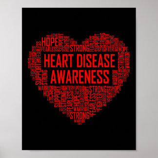 Heart Disease Awareness Red Heart Geschenk Februar Poster