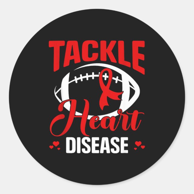 Heart Disease Awareness Red Heart Tackle Heart Dis Runder Aufkleber (Vorderseite)