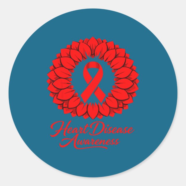 Heart Disease Awareness  Runder Aufkleber (Vorderseite)