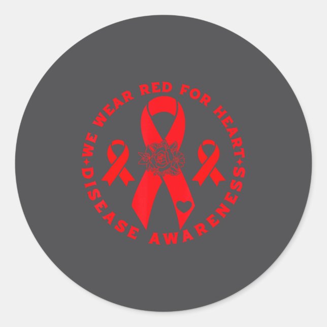 Heart Disease Awareness  Runder Aufkleber (Vorderseite)