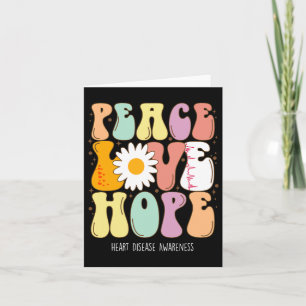Heart Disease Awareness Shirt Peace Liebe Hope Hea Karte