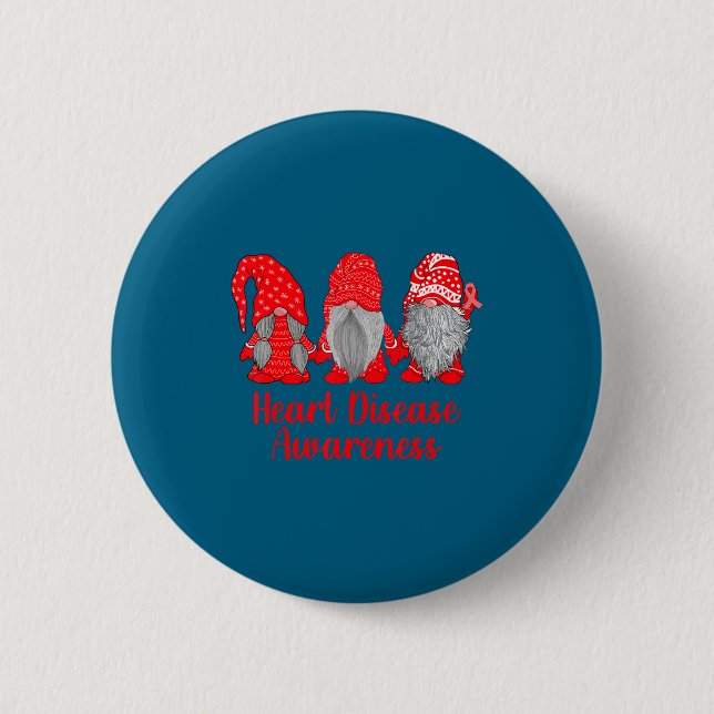 Heart Disease Awareness Wear Red In February Famil Button (Vorderseite)