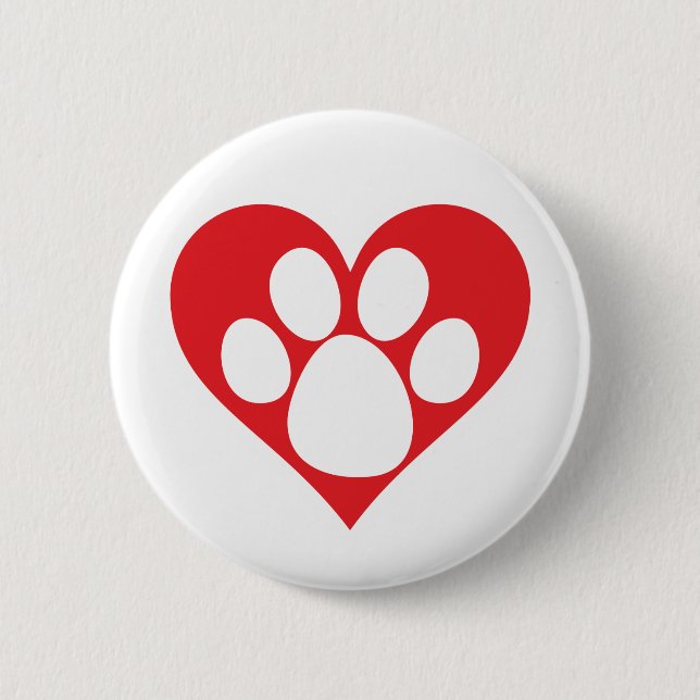 Heart Dog Paw Button (Vorderseite)