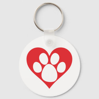 Heart Dog Paw Schlüsselanhänger