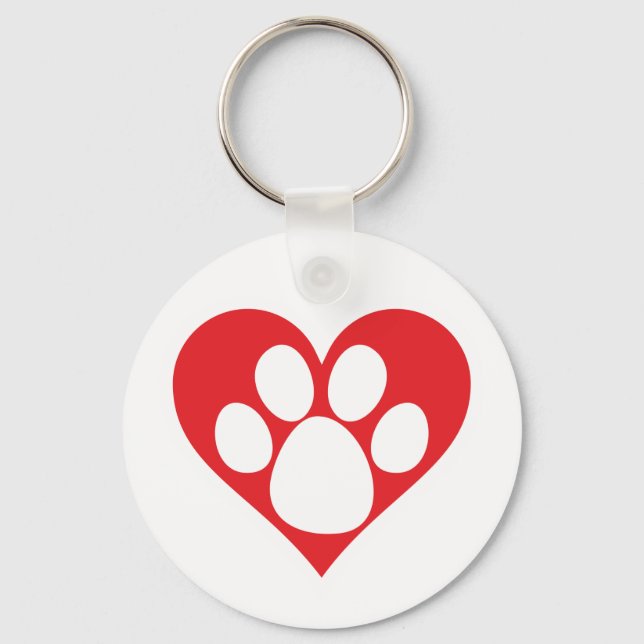 Heart Dog Paw Schlüsselanhänger (Vorderseite)