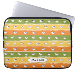 Heart Doodles individuelle Name Notebook-Ärmel Laptopschutzhülle