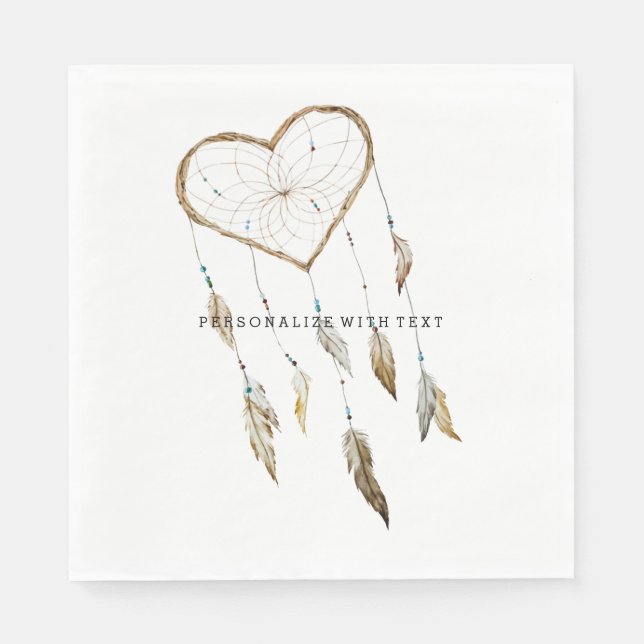 Heart Dream Catcher Serviette (Vorderseite)