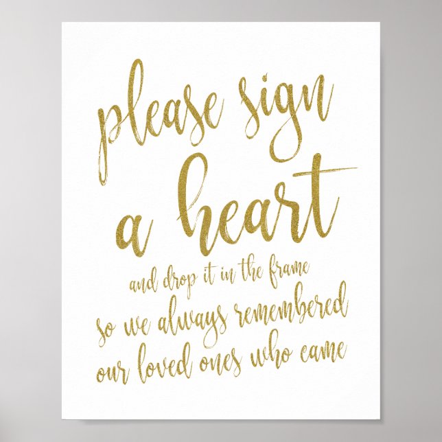 Heart Drop Livre d'or Parties scintillant 8x10 (Devant)