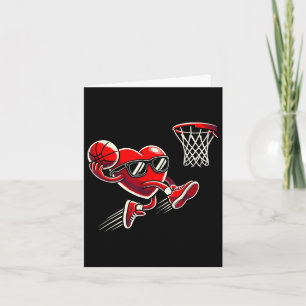 Heart Dunking Basketball Valentinstag Boys Girls Karte