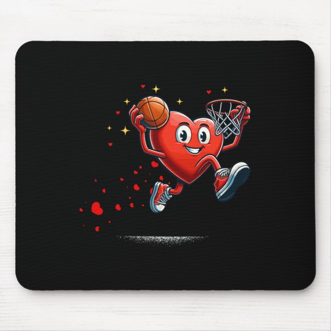 Heart Dunking Valentinstag Bysketll Kinder Mousepad (Vorne)