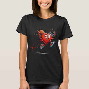 Heart Dunking Valentinstag Bysketll Kinder T-Shirt