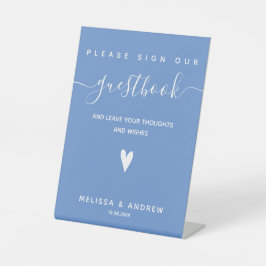 Heart & Elegante Script - Wedding Guestbook Signie Sockelschild