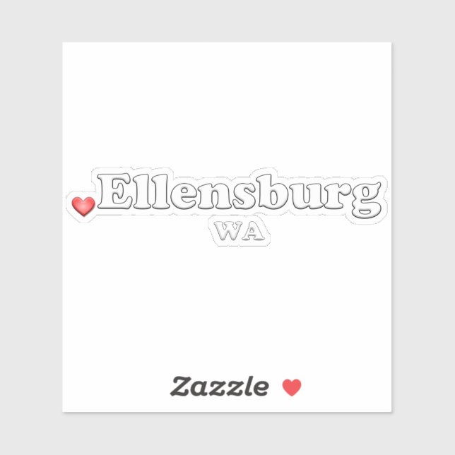 Heart Ellensburg WA Aufkleber (Blatt)