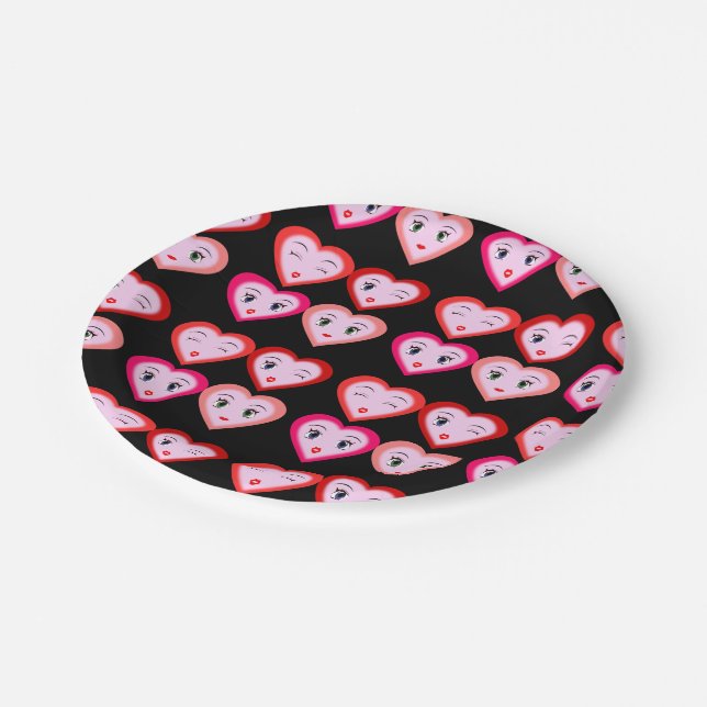 Heart Emoji Emoticons Fashion Pappteller (Schrägansicht)