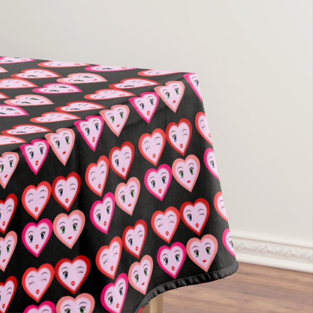 Heart Emoji Emoticons Fashion Tischdecke (Beispiel)