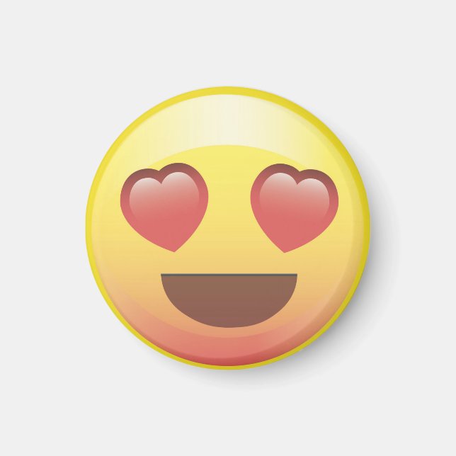 Heart Eyes Happy Liebe Emoji Magnet (Vorne)