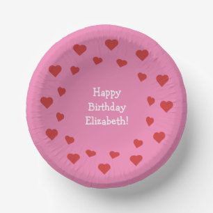 Heart Fairy Girl's Birthday Party Bowl Pappteller