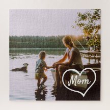 Heart Family Photo Script Custom Gift Puzzle