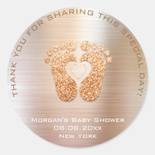 Heart Feet Baby Dusche Gefallen Geschenk Dankbarke Runder Aufkleber