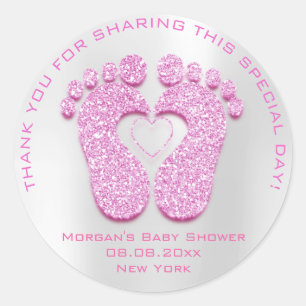 Heart Feet Baby Dusche Gefallen Geschenk Danke Pin Runder Aufkleber