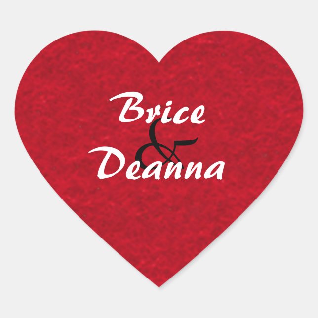 Heart Felt Wedding Herz-Aufkleber (Vorderseite)