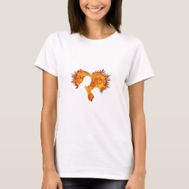 Heart & Flame Lovers t -shirt Design T-Shirt
