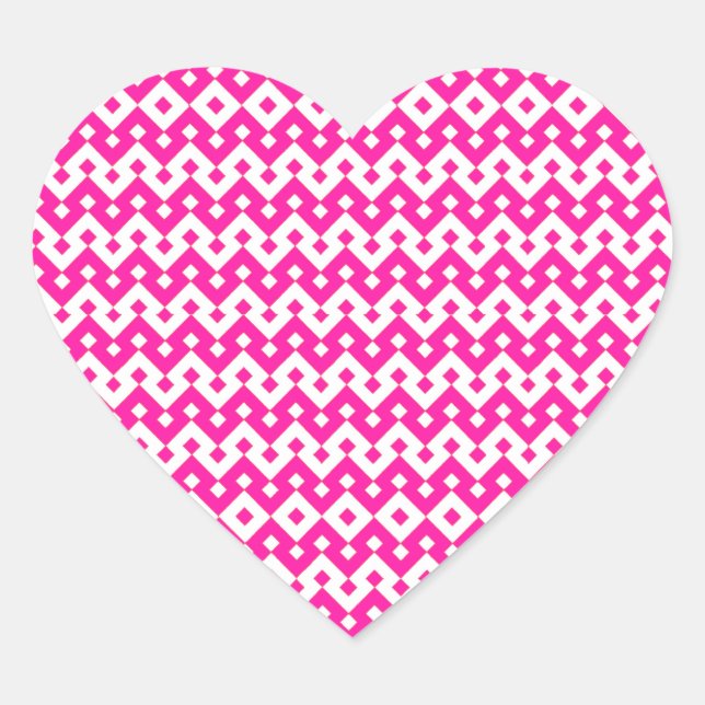 Heart-förmige Aufkleber, Candy Pink, Weiß Herz-Aufkleber (Vorderseite)
