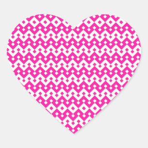 Heart-förmige Aufkleber, Candy Pink, Weiß Herz-Aufkleber