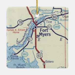 Heart Fort Myers Florida Keramikornament