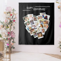 Heart Foto Collage Happy Anniversary Black