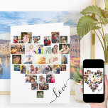 Heart Foto Collage Liebe Skript Jahrestag Karte<br><div class="desc">Einzigartige Fotokarte mit Liebe Herz-Foto Collage - perfekt für einen Hochzeitstag oder für jeden Anlass editierbar. Die Fotovorlage ist für Sie Set, um Ihre Bilder hinzuzufügen, und arbeitet in Reihen von oben bis unten. Die Foto-Collage enthält 29 Fotos, die in einer Mischung aus Portrait, Landschaft und Quadrat/Instragram-Formaten dargestellt werden. Die...</div>