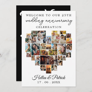 Heart Foto Collage Modern Einladung