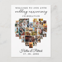 Heart Foto Collage Modern Postkarte