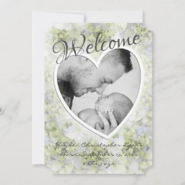 Heart Frame Foto Hydrangea Birth Ankündigung