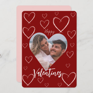 Heart Frame Happy Valentines Day Gift Card Einladung