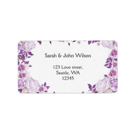 Heart Frame Lila Lavendel Rose Hochzeit Adressaufkleber