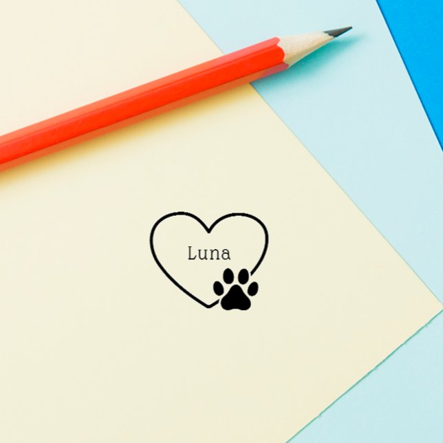 Heart Frame Sweet Paw Individuelle Name Gummistempel (Von Creator hochgeladen)