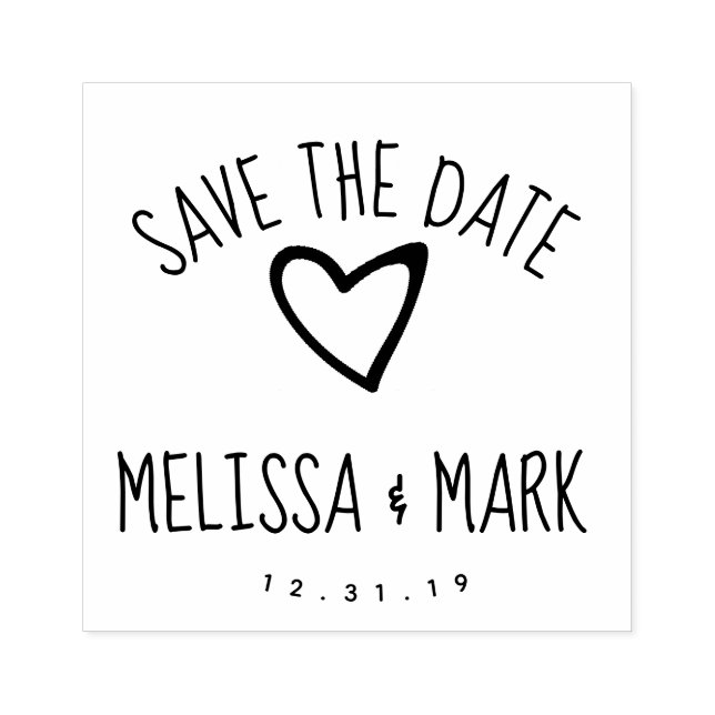 Heart Fun Letting Save the Date Gummistempel (Prägung)