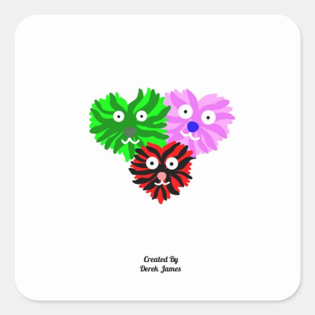 Heart Fuzzies Square Sticker (Vorderseite)